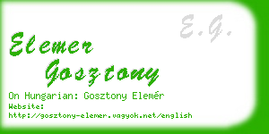 elemer gosztony business card